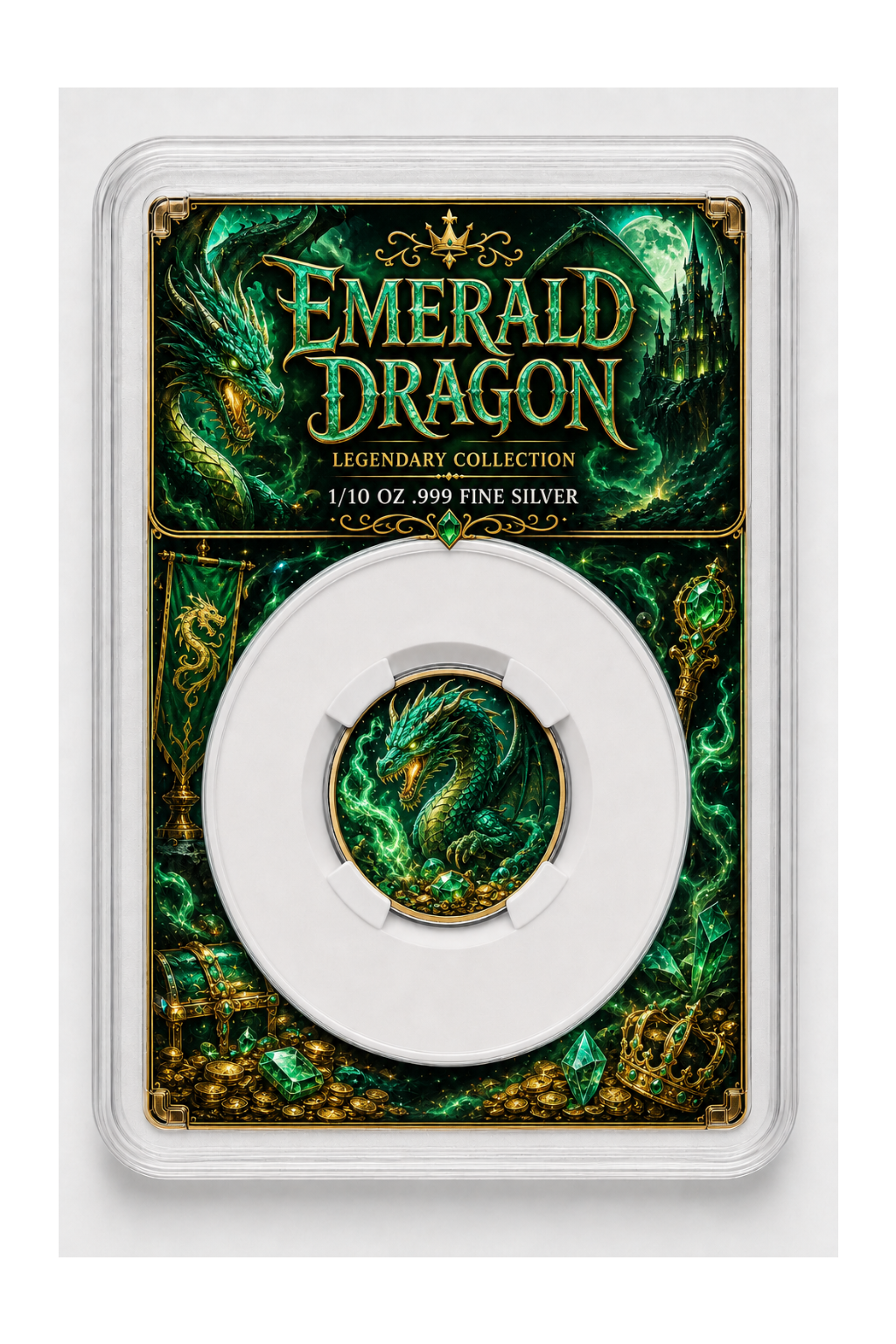 2026 Emerald Dragon 1/10th Ounce .999 Silver Coin