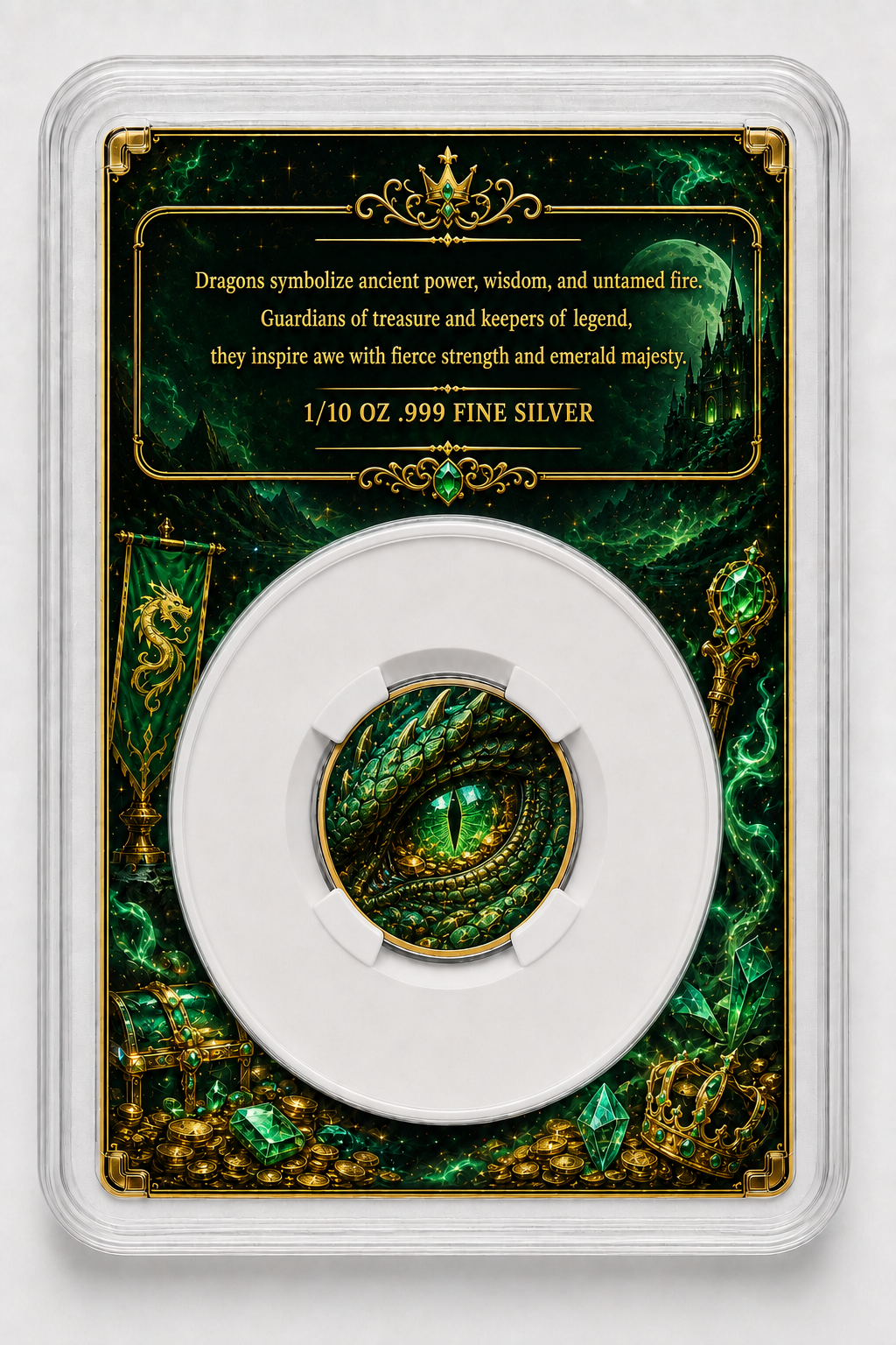 2026 Emerald Dragon 1/10th Ounce .999 Silver Coin