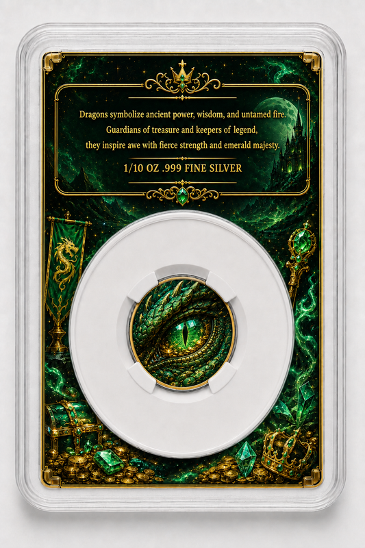 2026 Emerald Dragon 1/10th Ounce .999 Silver Coin