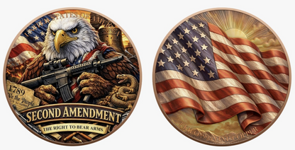 In Stock! 2nd Amendment Eagle Colorized 1 Kilo Copper Medal