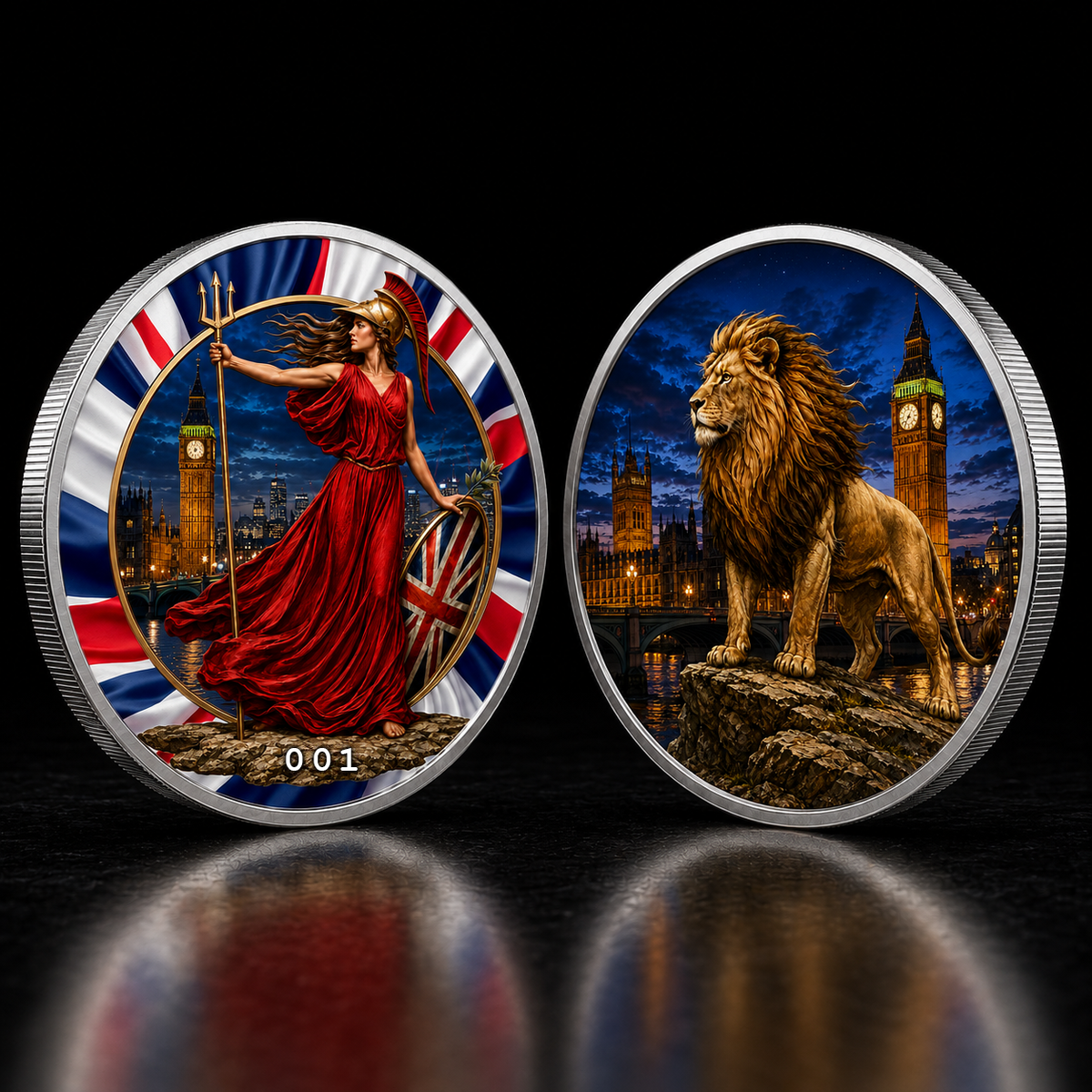 In Stock! 2023 Britannia "A Night in Britannia" Colorized 1Oz .999 Fine Silver Coin