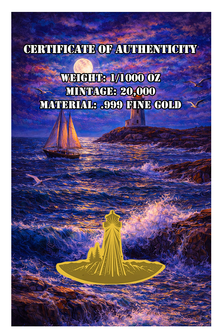 1/1000 Gold Beacon of Light in Card
