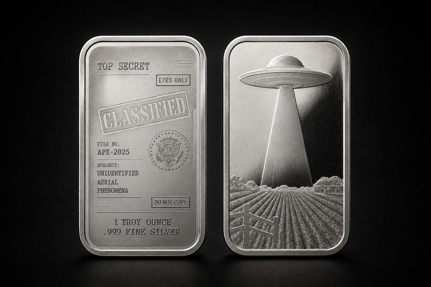 Estimate: XVI Mint - The Classified Files 1 oz Silver 1 oz Silver Proof-Like Art Bar in Tin