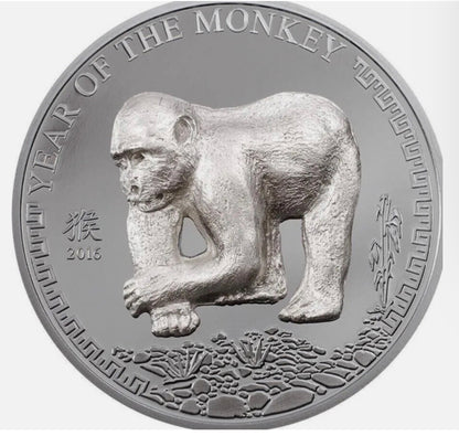 In Stock! 25g Silver Coin 2016 Mongolia 500 Togrog Year of the Monkey High Relief Proof