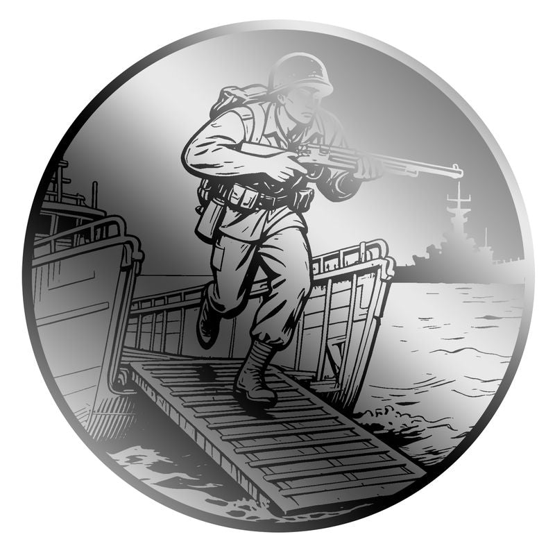 In Stock! 2026 Liberia D Day 1/1000 oz Palladium Coin in Card (02/18)