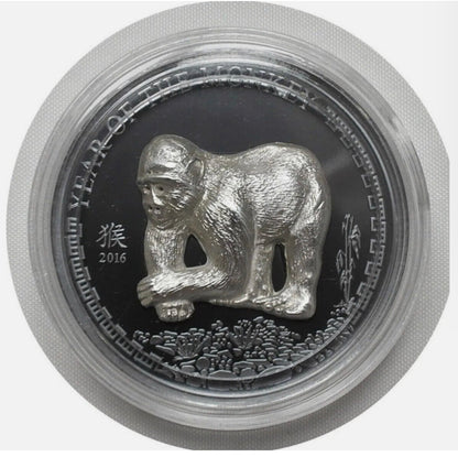 In Stock! 25g Silver Coin 2016 Mongolia 500 Togrog Year of the Monkey High Relief Proof