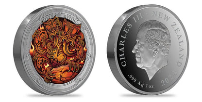 In Stock! 2024 New Zealand Taniwha Colorized Proof 1 oz Silver Coin