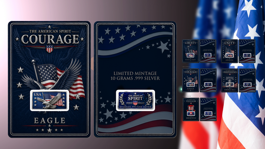 3rd in Series! 10 Gram Courage Silver Featuring Dual Sided Diamond Dust in Blister