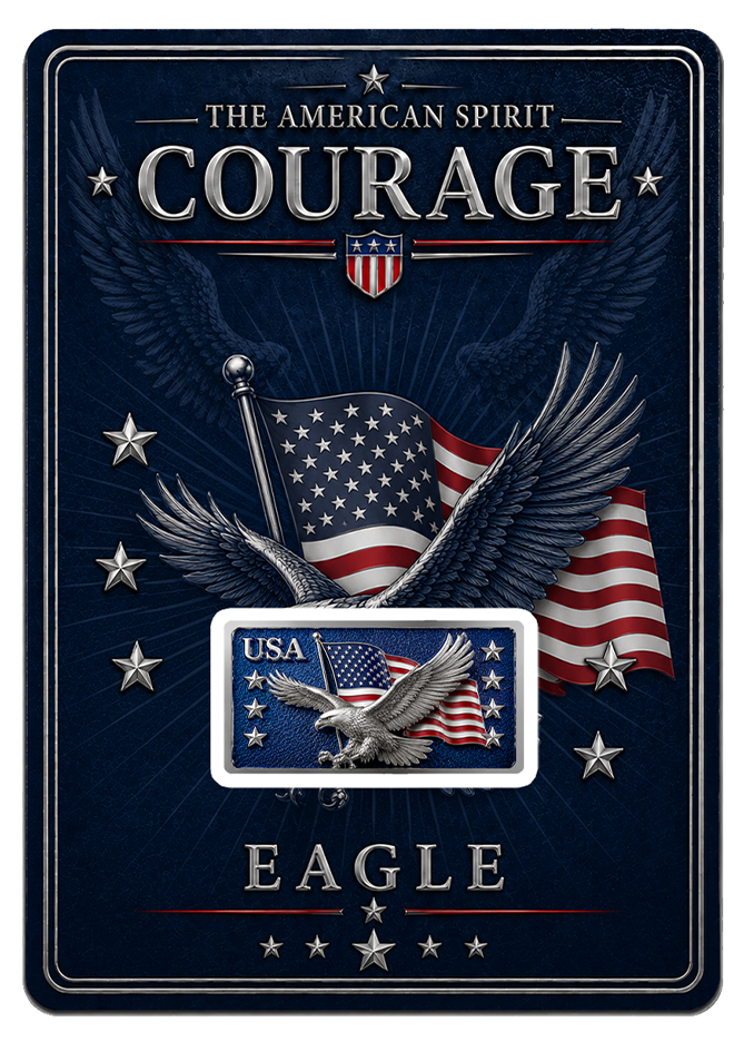 3rd in Series! 10 Gram Courage Silver Featuring Dual Sided Diamond Dust in Blister