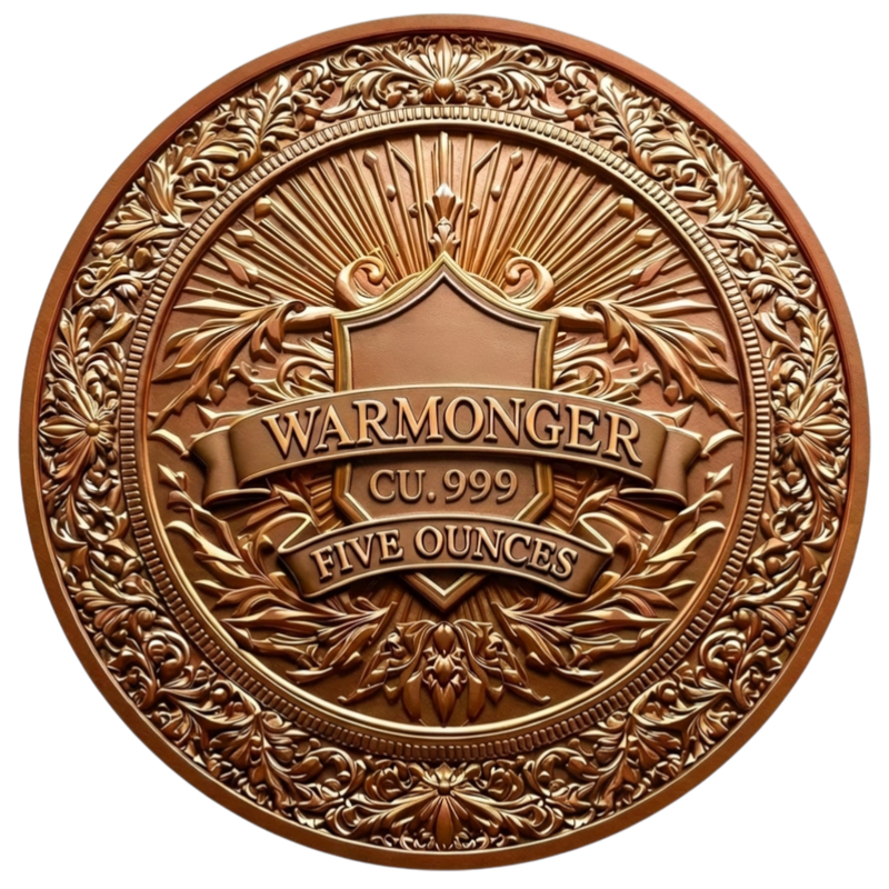 In Stock! Warmonger 5 oz Copper Medal