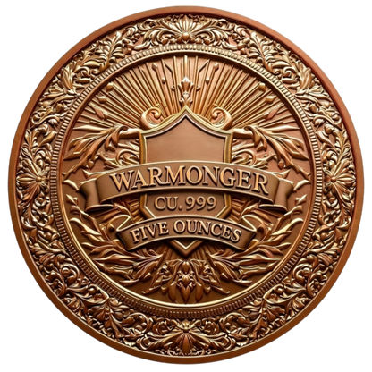 In Stock! Warmonger 5 oz Copper Medal