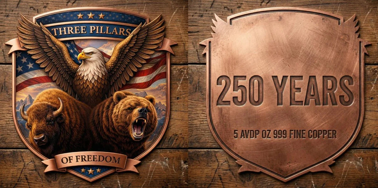 2026 Three Pillars 250 Years of American Independence 5oz AVDP .999 Copper