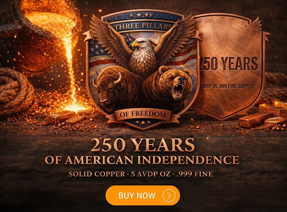 2026 Three Pillars 250 Years of American Independence 5oz AVDP .999 Copper