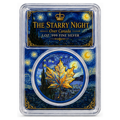 In Stock! 2015 Canada Maple Starry Night Over Canada 1oz .9999 Silver Coin