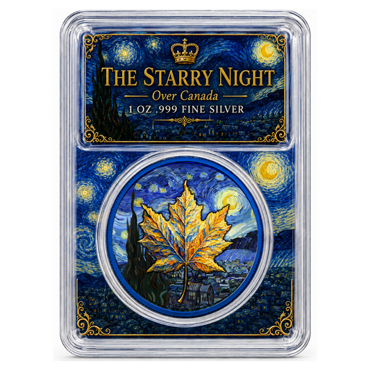 In Stock! 2015 Canada Maple Starry Night Over Canada 1oz .9999 Silver Coin