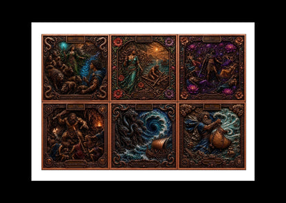 Journey of Odysseus Colorized 6 x 5 oz Copper Medal Set