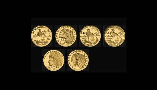 In Stock! Liberia U.S. Indian Head Gold Tribute 3 × 1/1000 oz Gold Coin Set