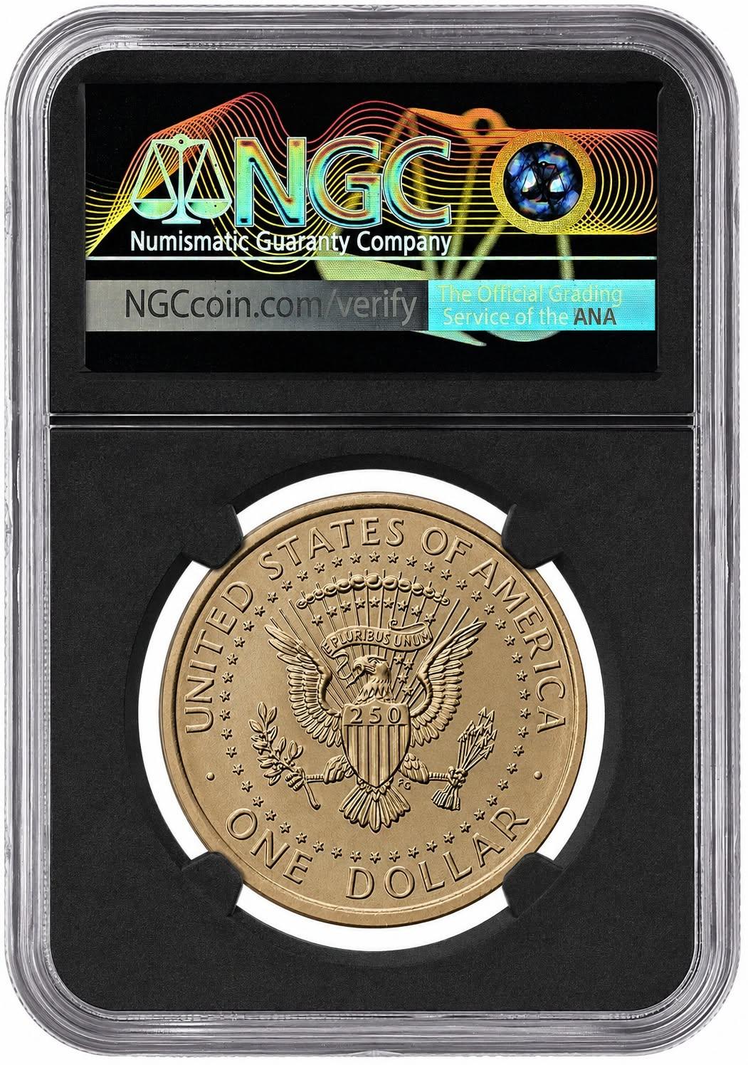1st Ever! 1776-2026-P $1 CN Donald J. Trump Brilliant Uncirculated NGC (Real Money) - Black Core