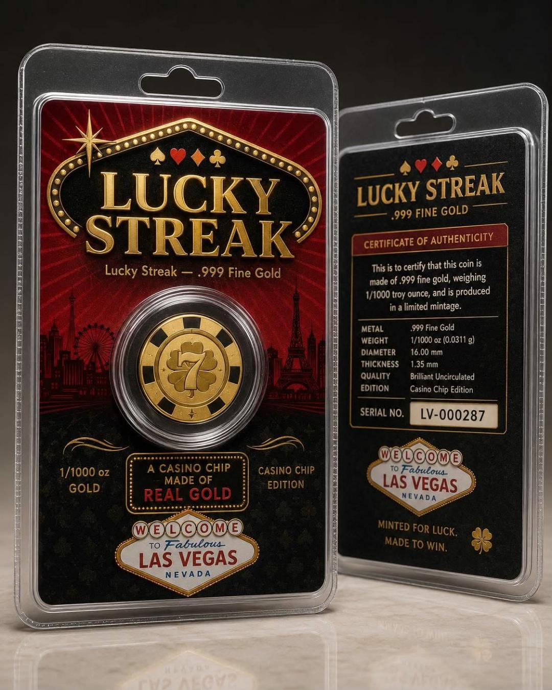The Casino Chip "Lucky Streak" in Packaging (1000 Mintage)