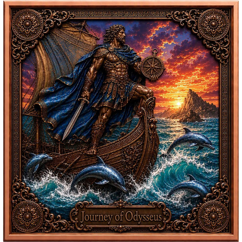 Journey of Odysseus Colorized 6 x 5 oz Copper Medal Set
