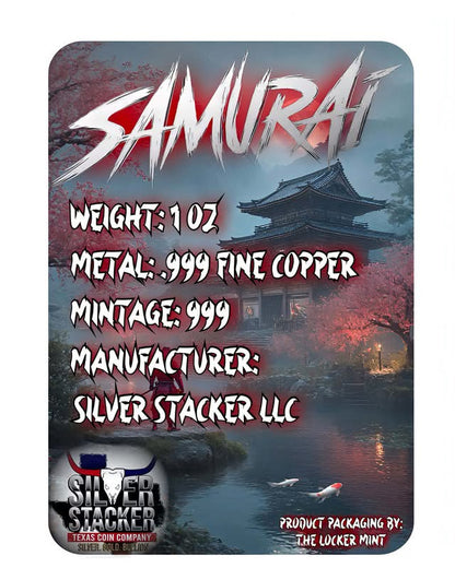 In Stock! Samurai 1 oz Copper in Card (1/19)