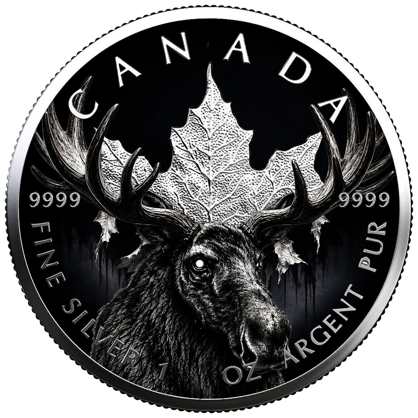 2026 Canada Maple Moose Edition 1oz Colorized .9999 Silver Coin
