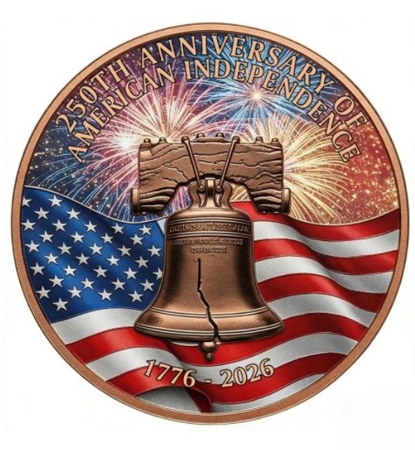 Let Freedom Ring Colorized 1 oz Copper Round (02/23)