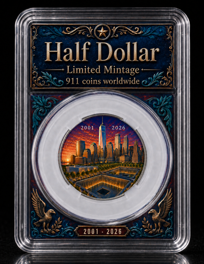 2026 25th Anniversary of 9/11 Memorial Half Dollar in Slab