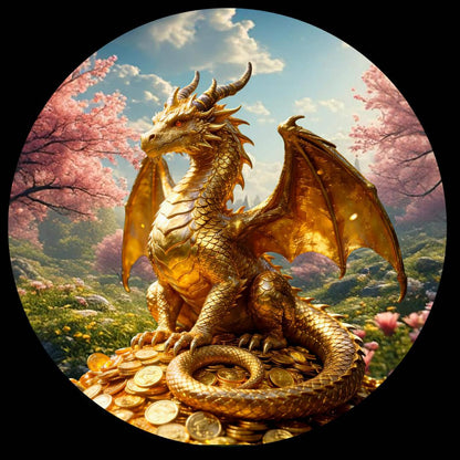 Golden Spring Dragon of Wealth 1 oz Copper Art Round (500 Mintage)