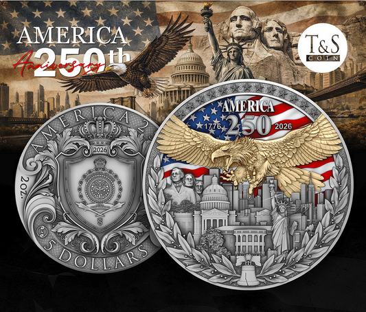 2026 Niue America 250th Anniversary 2 oz Silver Coin (03/04)