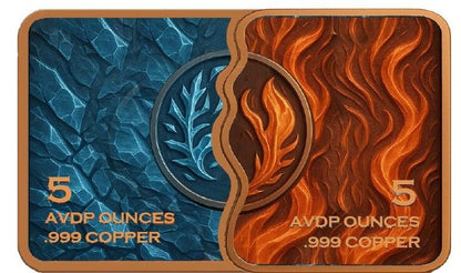 One Day Offer! Fire & Ice Fox Fusion Bar Colorized 2 x 5 oz Copper Medal Set (02/25)