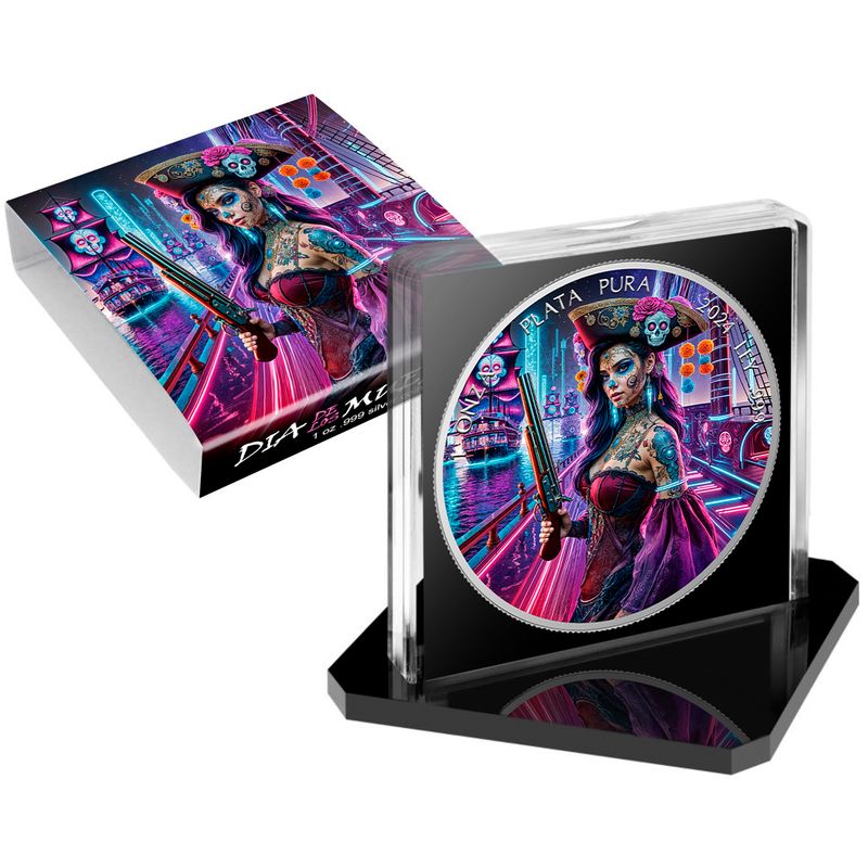 2024 Mexico Libertad Dia De Los Muertos Cyberpunk Pirate Edition 1 oz Silver Coin (02/24)