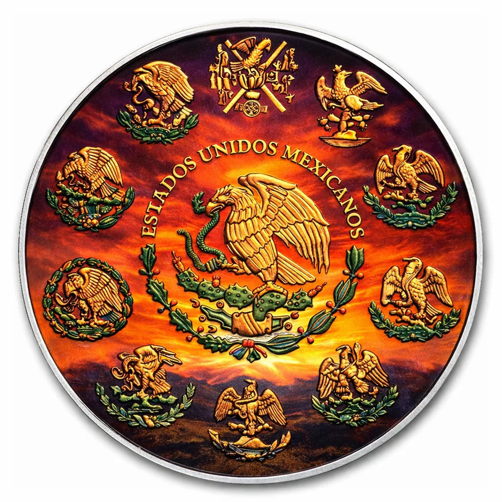 2024 Mexico Libertad Flame of Freedom Colorized 1oz .999 Silver Coin