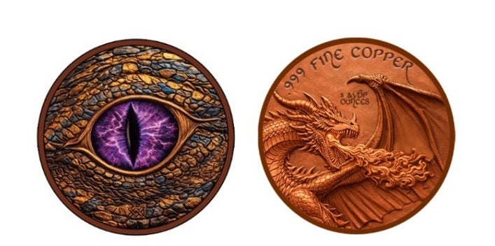 In Stock! The Dragon’s Watchful Eye 5 oz Copper Colorized