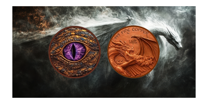 In Stock! The Dragon’s Watchful Eye 5 oz Copper Colorized