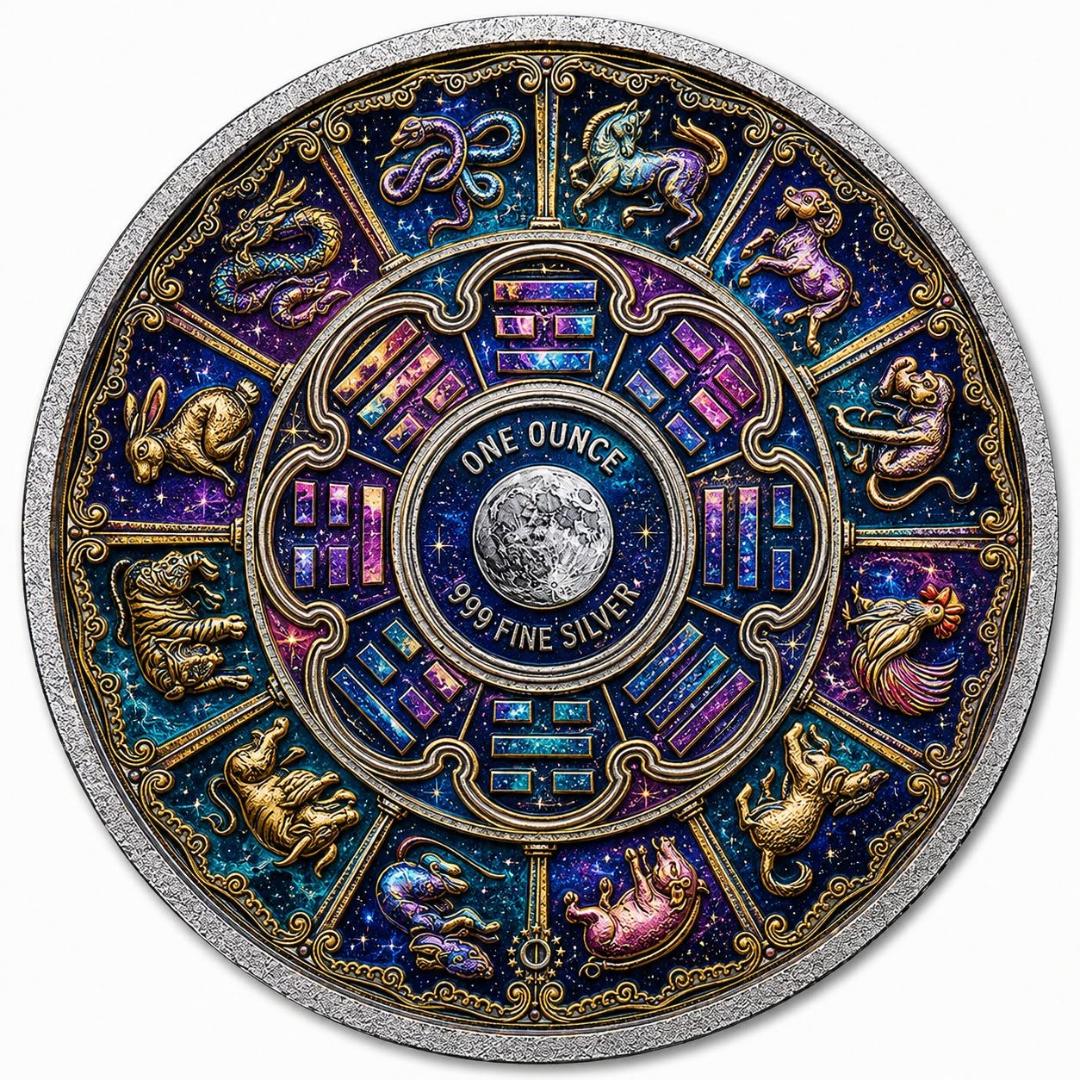 MKS Pamp USA 2027 Year of the Goat Celestial Lunar 1 oz Silver Medal in Capsule w/COA (227 Mintage)