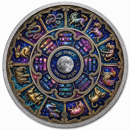 MKS Pamp USA 2027 Year of the Goat Celestial Lunar 1 oz Silver Medal in Capsule w/COA (227 Mintage)