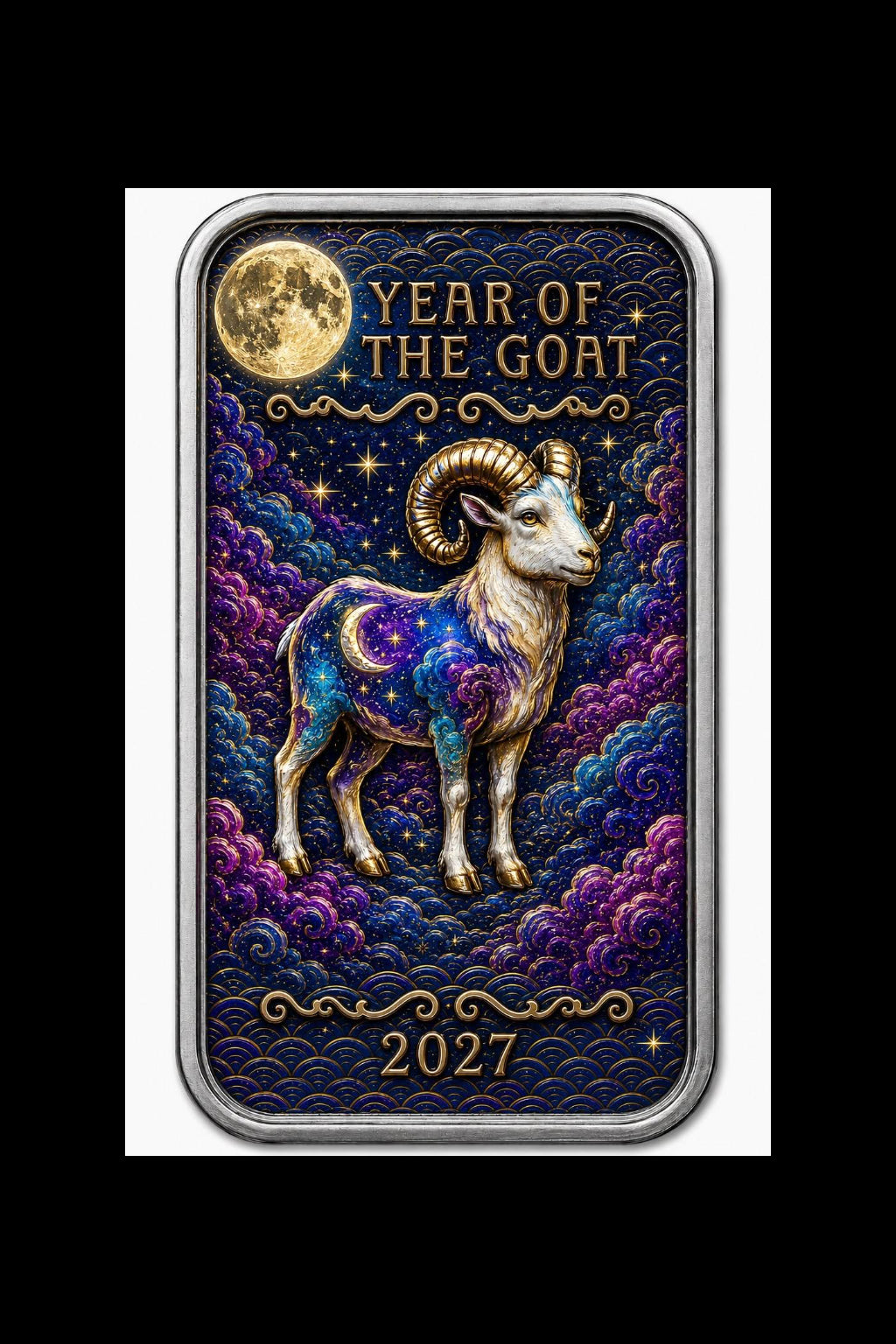 MKS Pamp USA 2027 Year of the Goat Celestial Lunar 1 oz Silver Medal in Capsule w/COA (227 Mintage)