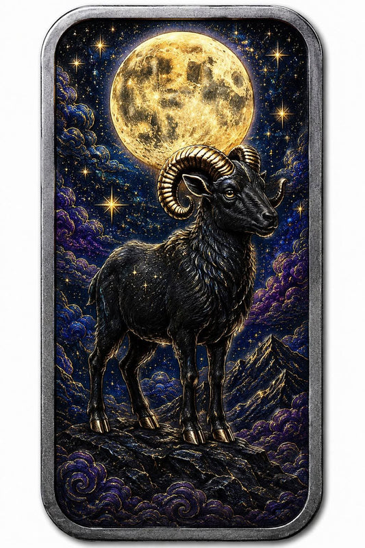 MKS Pamp USA 2027 Year of the Goat Celestial Lunar 1 oz Silver Medal in Capsule w/COA (227 Mintage)