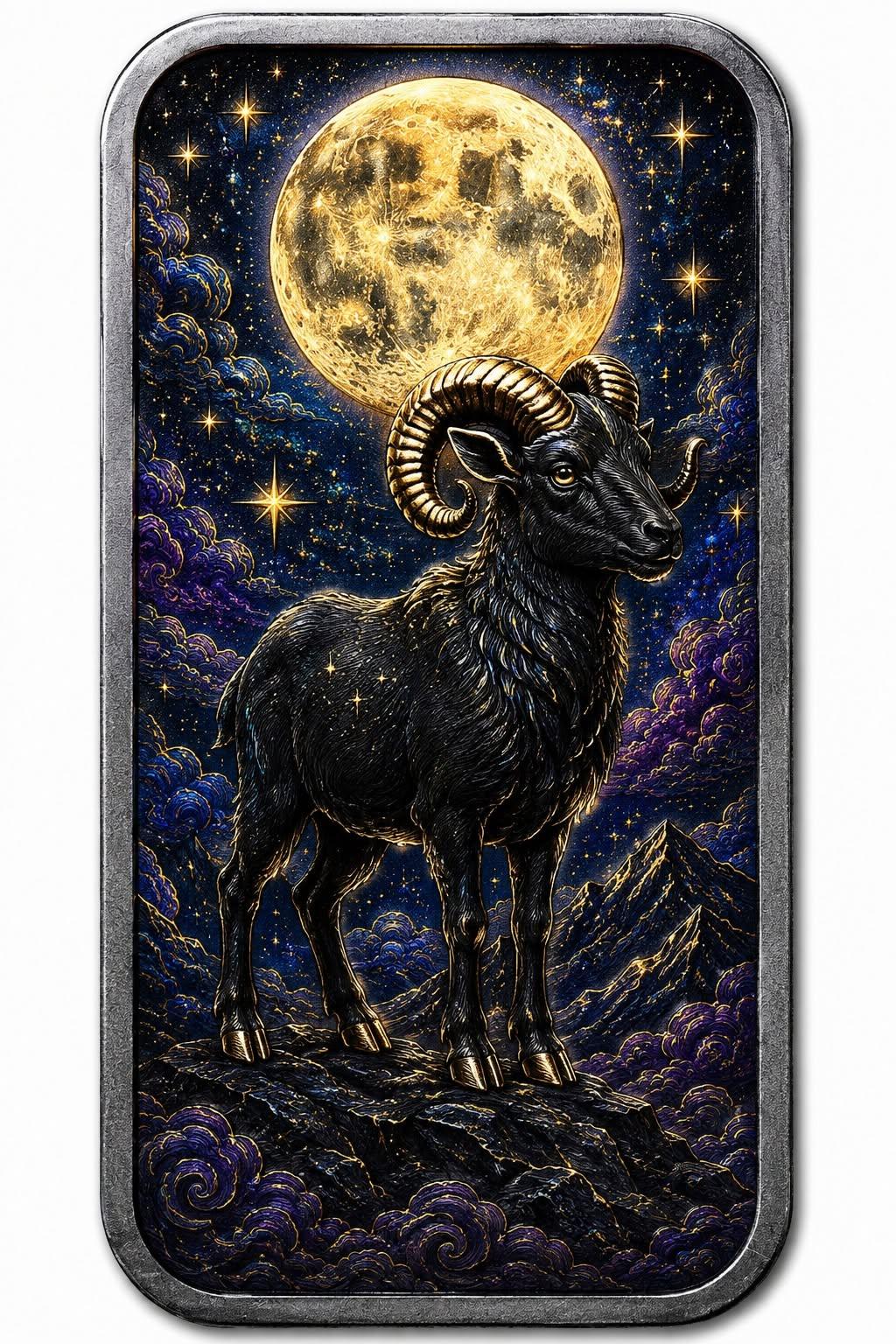 MKS Pamp USA 2027 Year of the Goat Celestial Lunar 1 oz Silver Medal in Capsule w/COA (227 Mintage)