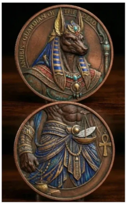 In Stock! 2026 2-1oz AVDP Infinity Medals "Anubis" .999 Fine Copper Colorized in Infinity Capsule