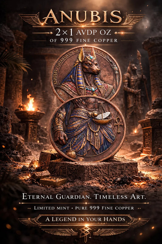 2026 2-1oz AVDP Infinity Medals "Anubis" .999 Fine Copper Colorized