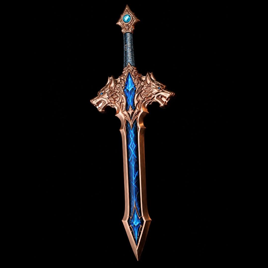 2026 Copper Colorized Wolfang Sword Medal 2oz avdp
