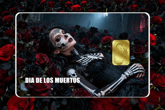 2026 Liberia Dia De Los Muertos Roses 1/1000 oz Gold Coin in Card (02/26)