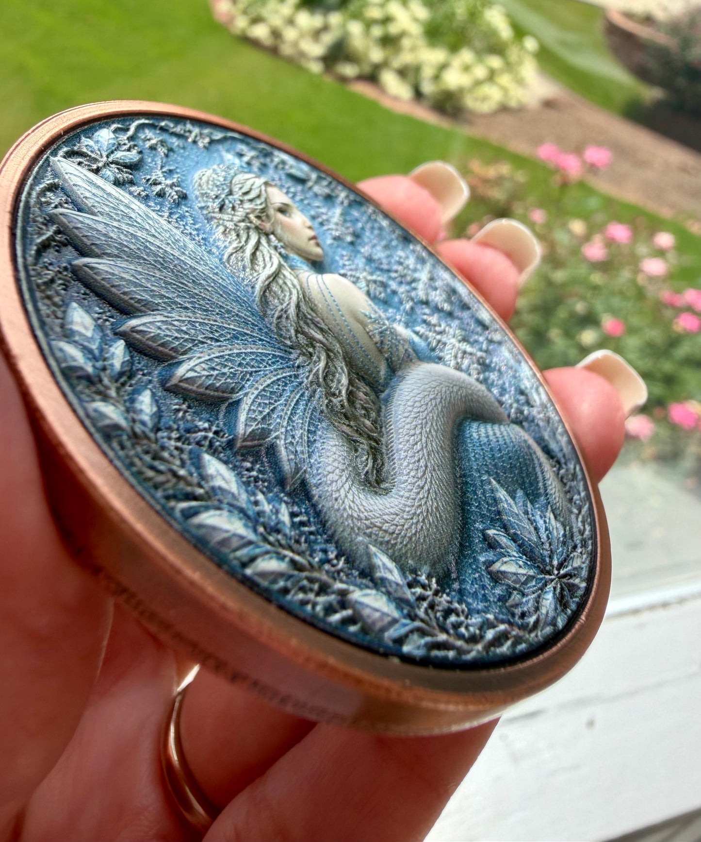 FIRE AND ICE FAIRY 5oz Copper HIGH RELIEF ON BOTH SIDES & Colorized