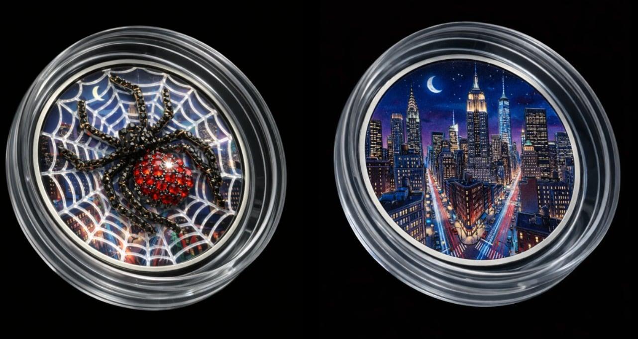 In Stock! 2013 Canada Maple Neighborhood Spider 1oz .9999 Silver Colorized Art Coin