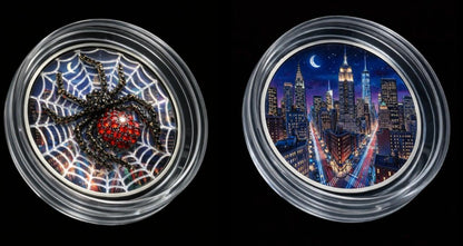 In Stock! 2013 Canada Maple Neighborhood Spider 1oz .9999 Silver Colorized Art Coin