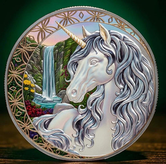 Estimate! Scottsdale Mint 2025 Fiji "Lady Amalthea" The Last Unicorn - Double Sided Fully Colorized 1 oz Silver Art Coin (49 Mintage)