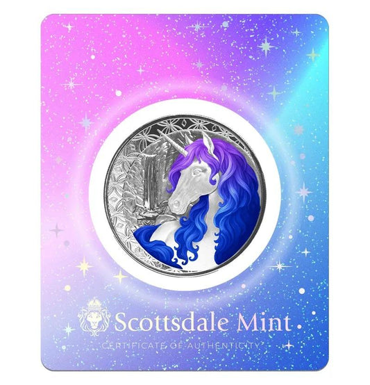 Estimate! Fiji 2025 Unicorn Celestra COLOR 1 oz Silver in TEP (1500 Mintage)