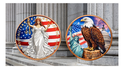 In Stock! The Scales of Justice  5 oz Copper Colorized Come in capsules